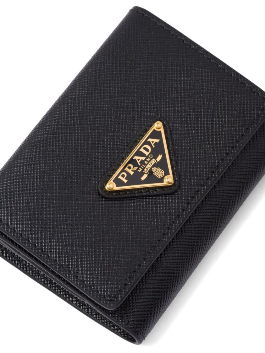 Prada Textured Leather Compact Wallet