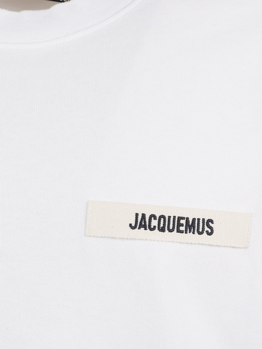 Jacquemus White Cotton Gros Grain T-Shirt
