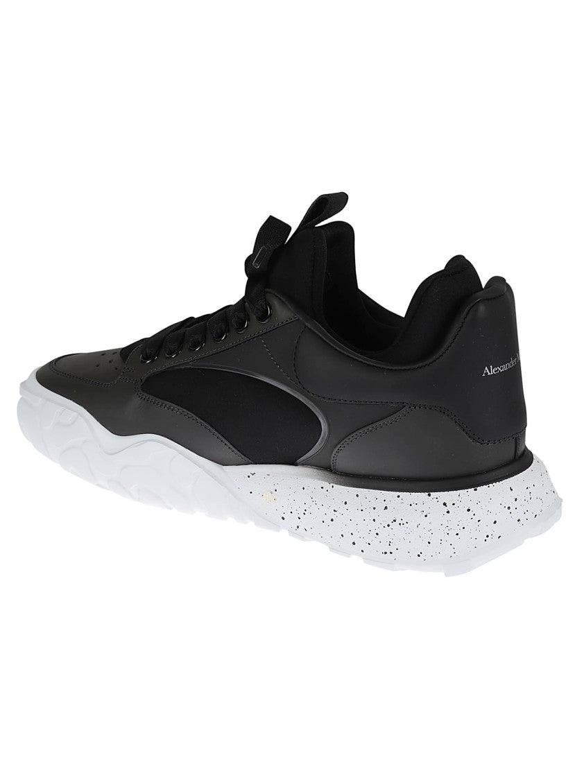Alexander Mcqueen Textured Leather Sneakers With Sole