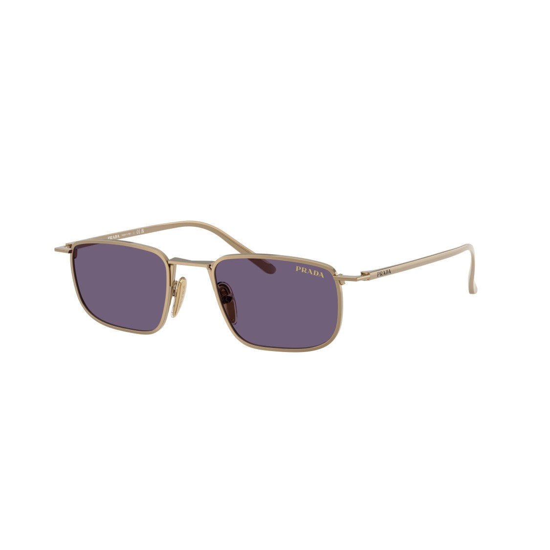 Prada 0Pr D52s Rectangular Metal Sunglasses