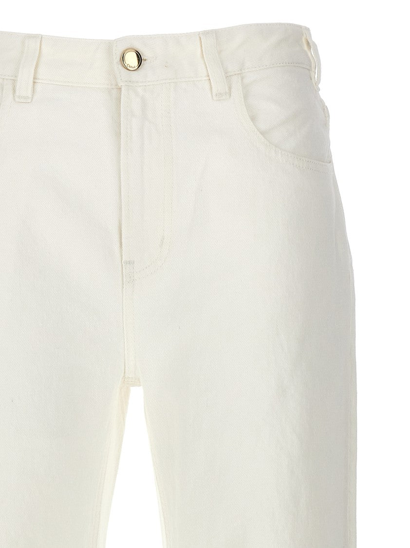Chloé High-Waisted Flare Leg Jeans With Minimalist Detailing