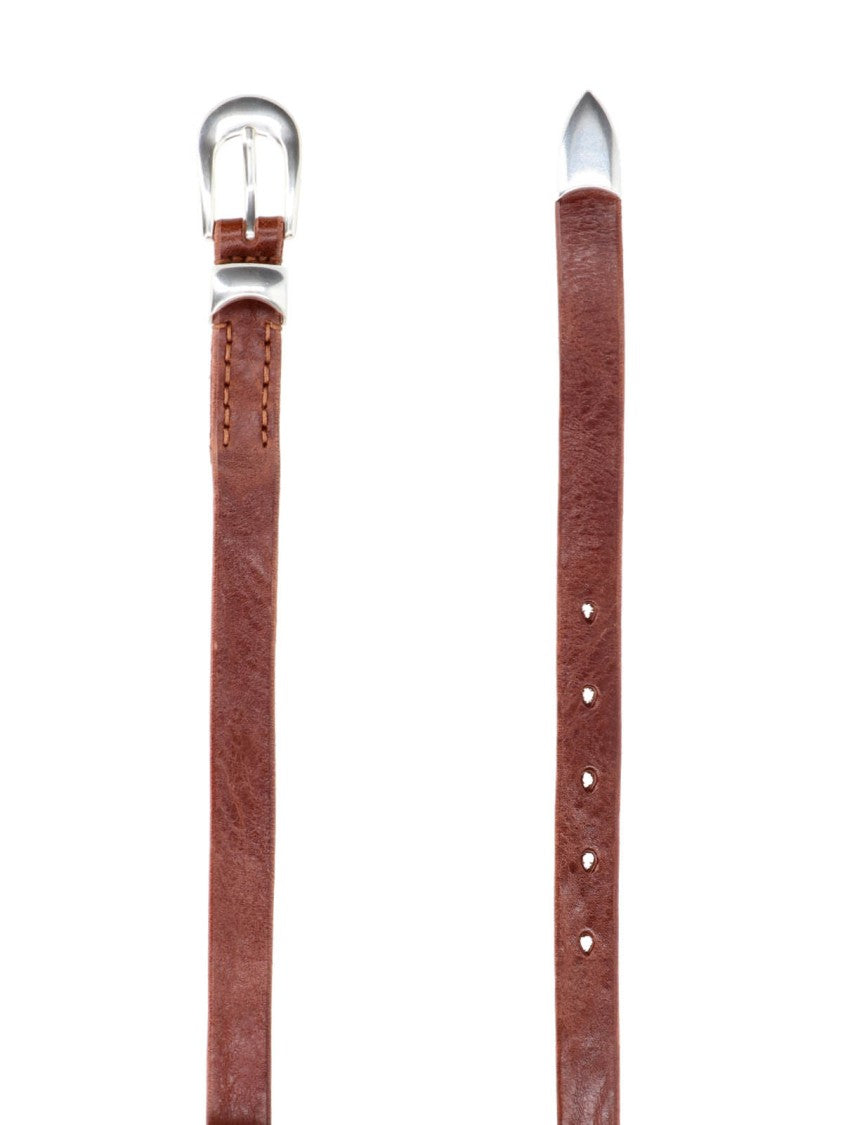 Our Legacy Brown Slim Leather Adjustable Belt