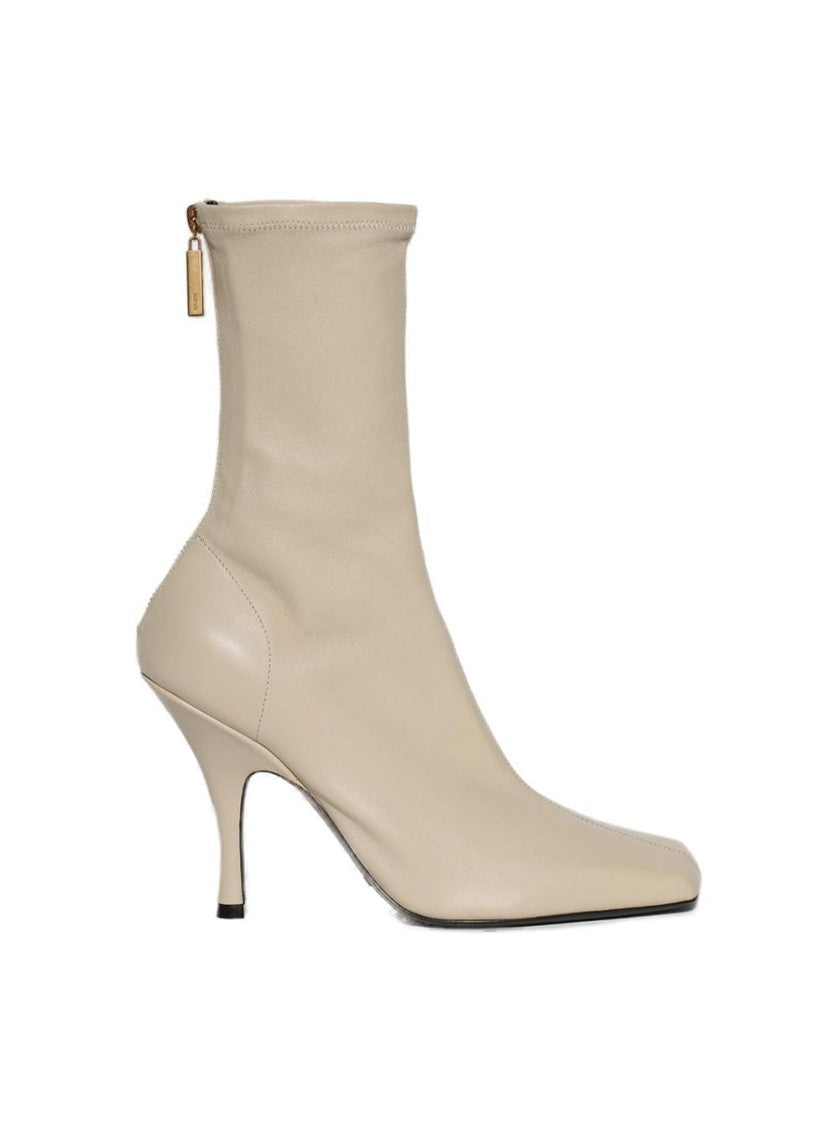 Khaite Eva Mid Calf Boot Sand Nappa Leather