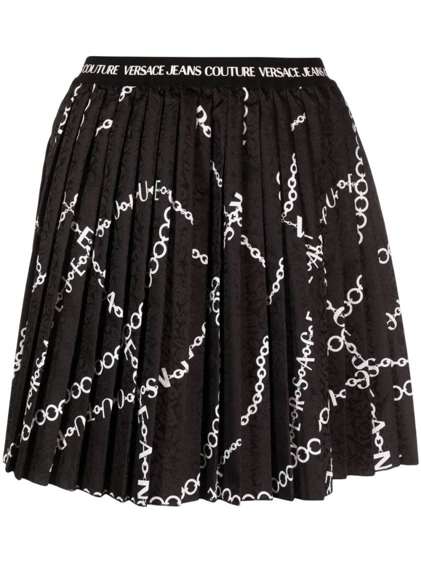 Versace Jeans Couture Black Pleated Mini Skirt