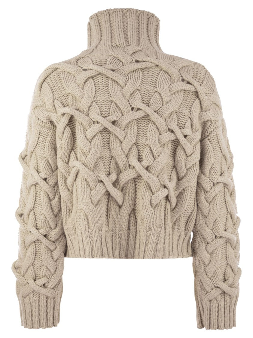 Brunello Cucinelli Braided High-Necked Cashmere Sweater