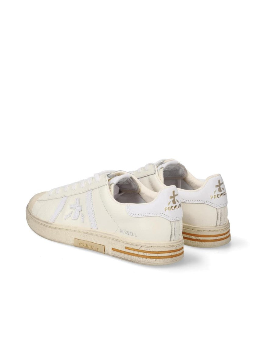 Premiata Leather Logo Lace-Up Sneakers