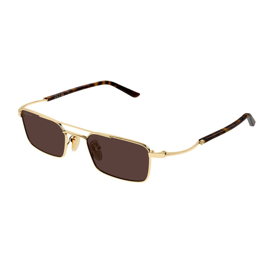 Gucci Gold/Havana Gg2258s Linea Emblem Metal Sunglasses