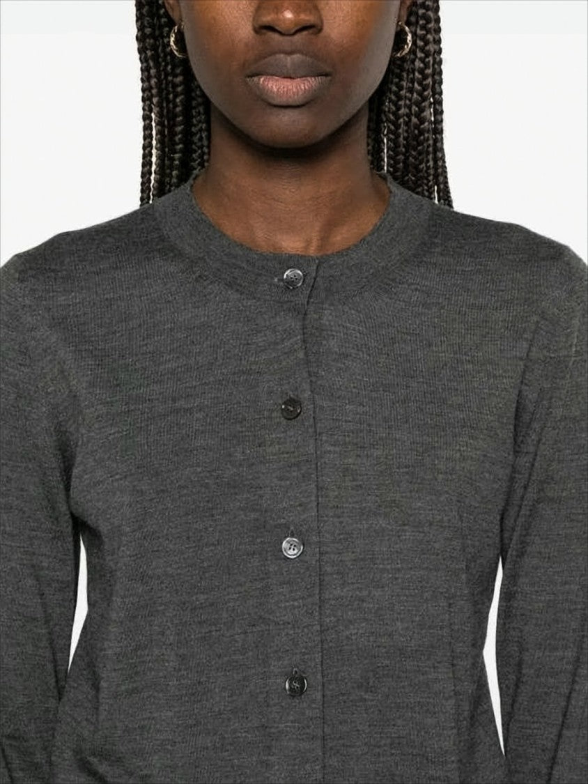 Burberry Fine-Knit Gray Cardigan With Button-Down Front