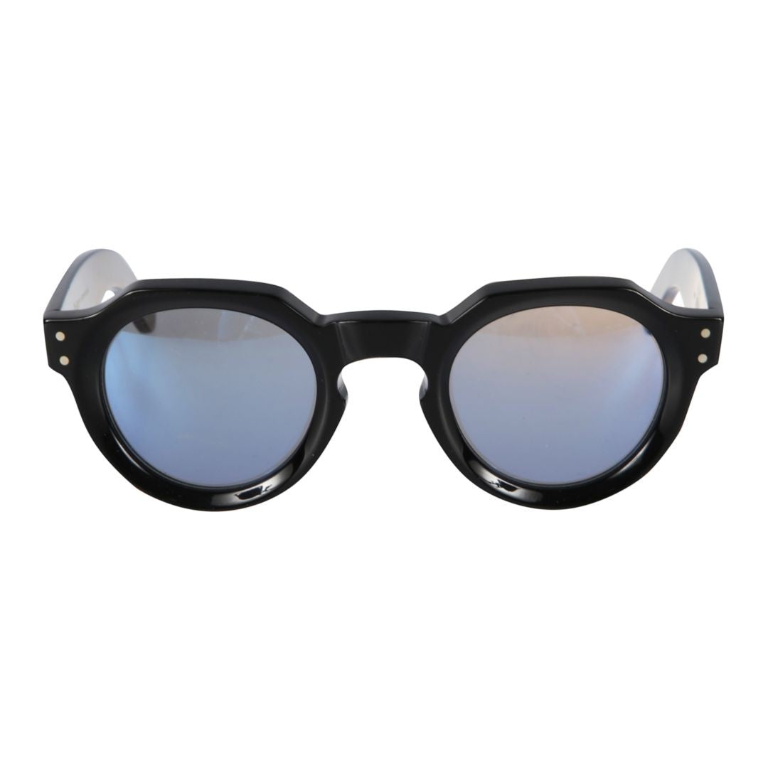Kador Spike Glossy Black Rounded Frame Sunglasses With Gradient Lenses