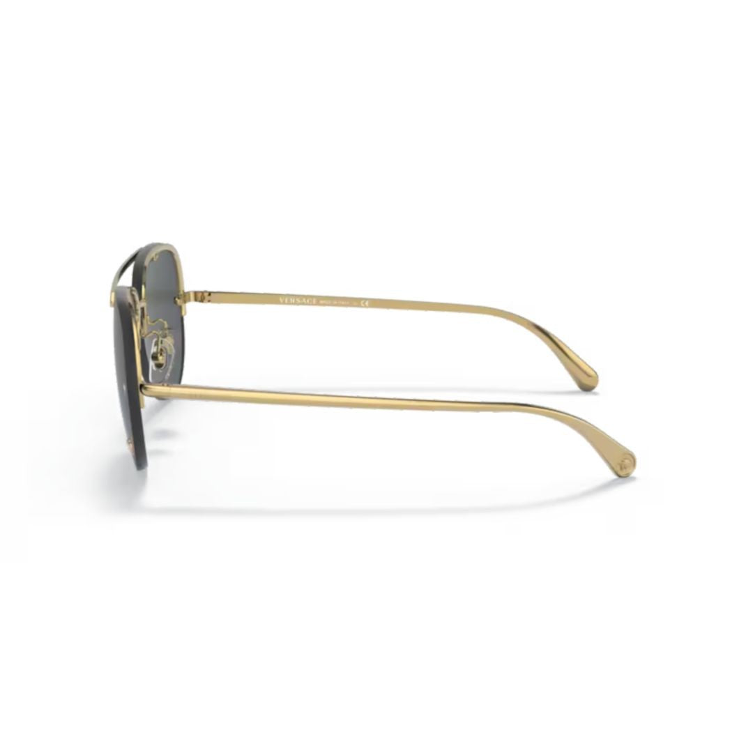 Versace Gold Metal Aviator Sunglasses