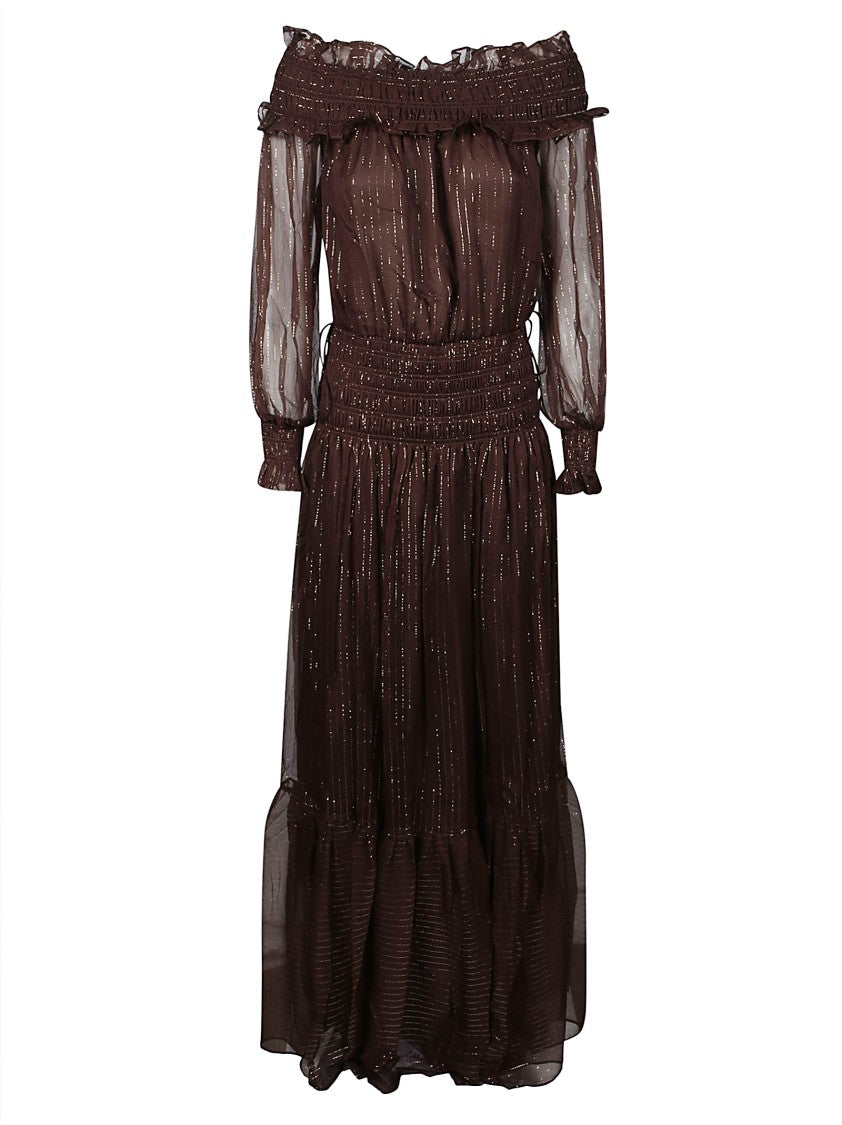 Self-Portrait Georgette Sheer Silk Maxi Dress