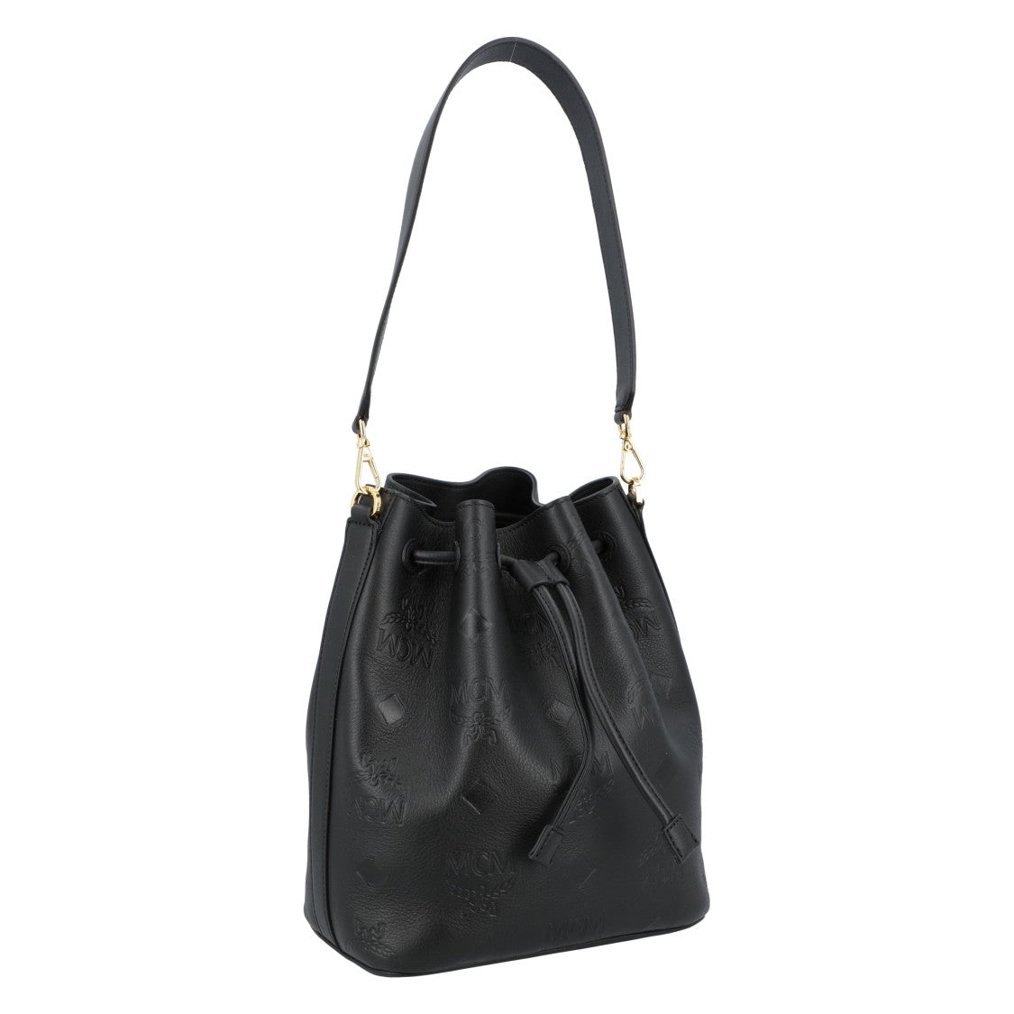 Mcm Dessau Drawstring In Embossed Monogram Leather