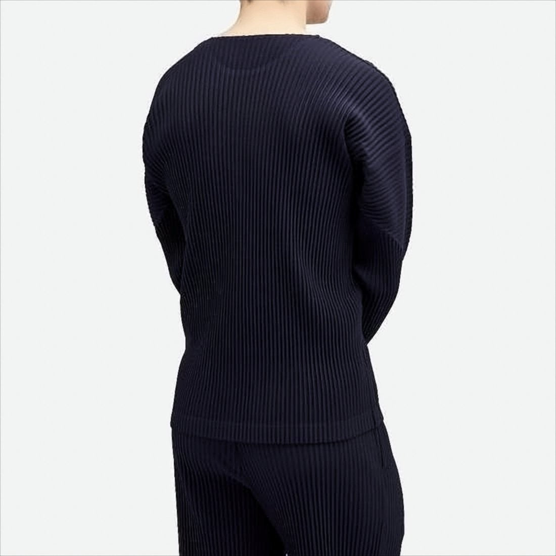 Homme Plissé Issey Miyake Pleated Black Long-Sleeve T-Shirt With Structured Silhouette