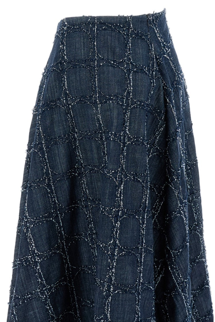 Stefano Mortari Wide Denim Skirt