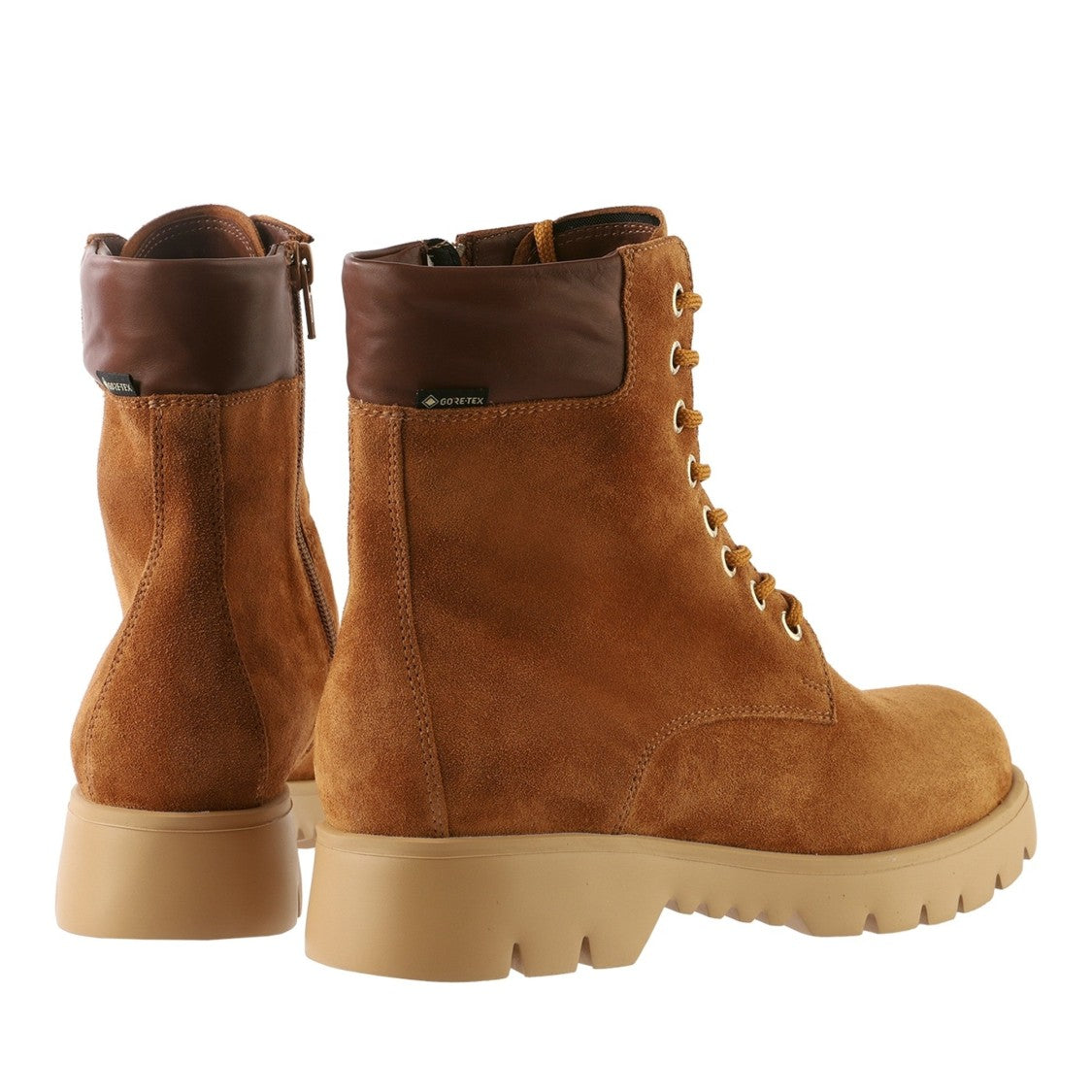 Högl Brown Harvest Insulated Lace-Up Side Zipper Suede Ankle Boots