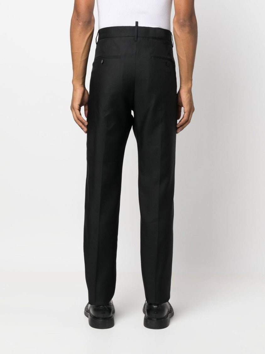 Dsquared2 Tailored Black Trousers With Classic Waistband And Subtle Pleats