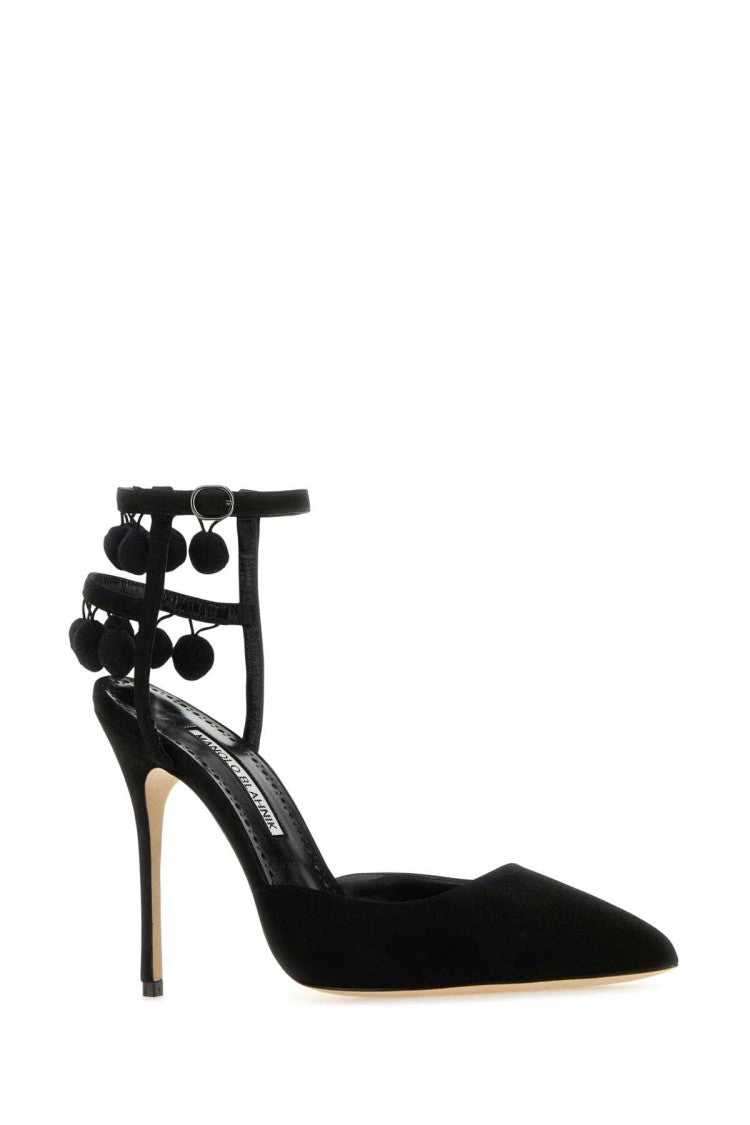 Manolo Blahnik Black Suede Tumusami Pumps