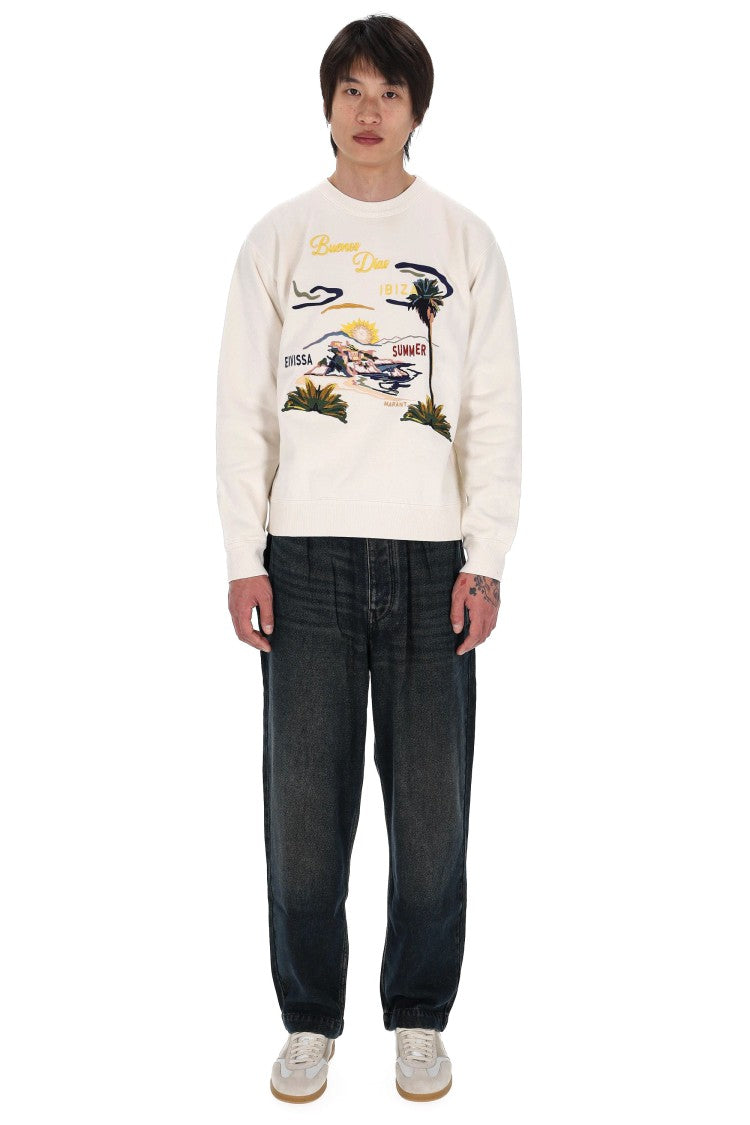 Isabel Marant Mikoy Graphic Embroidered Cotton-Blend Sweatshirt
