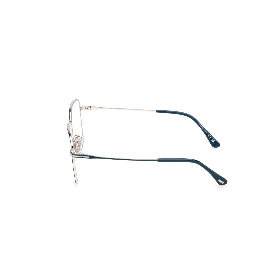 Tom Ford Ft6136-B Silver-Toned Metal Eyeglasses