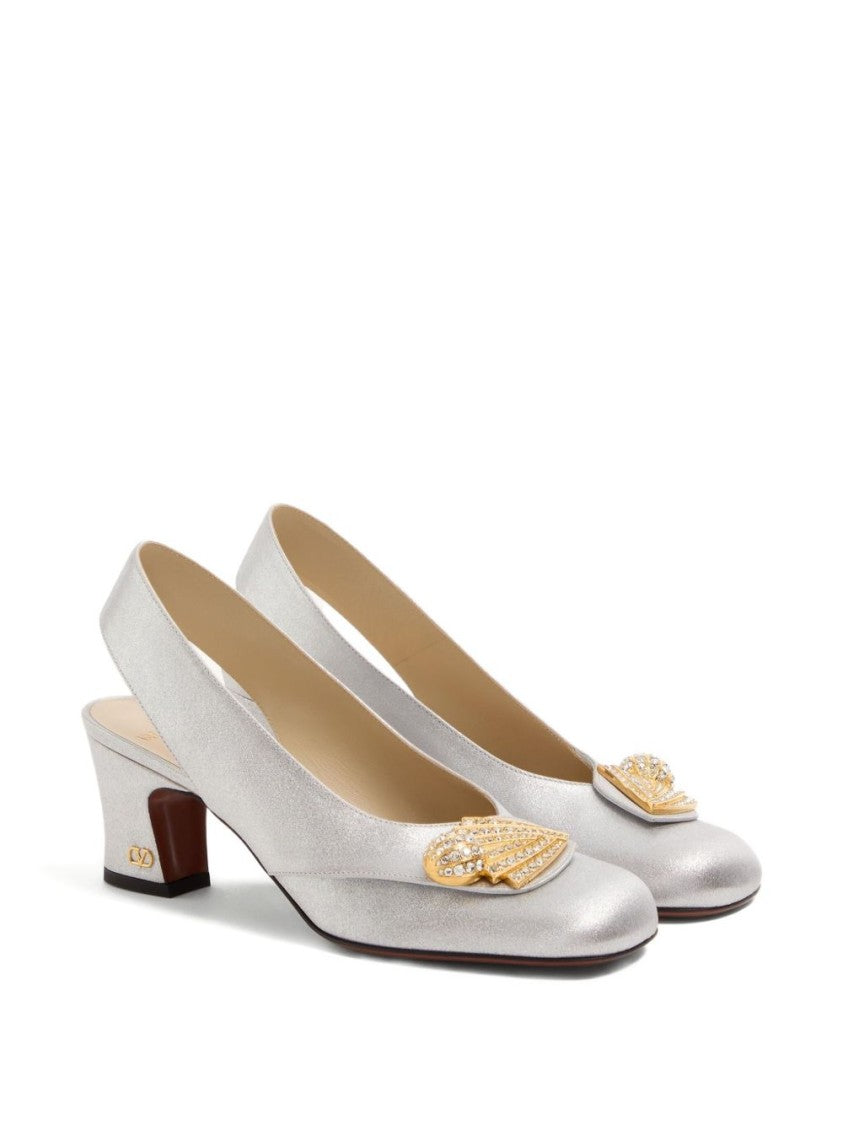Valentino Garavani Adamantine Slingback Pumps In Glitter Fabric 60Mm