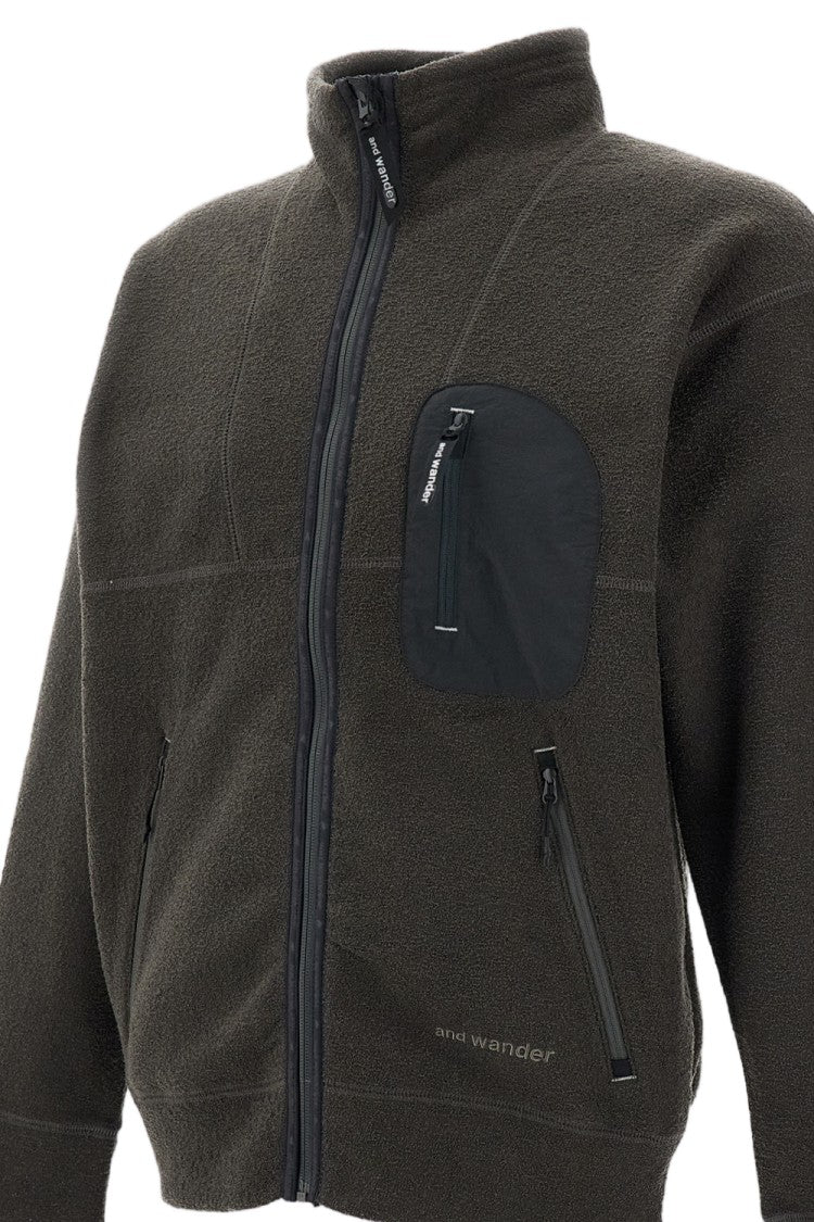 And Wander Grey Technical Fleece Zip Jacket