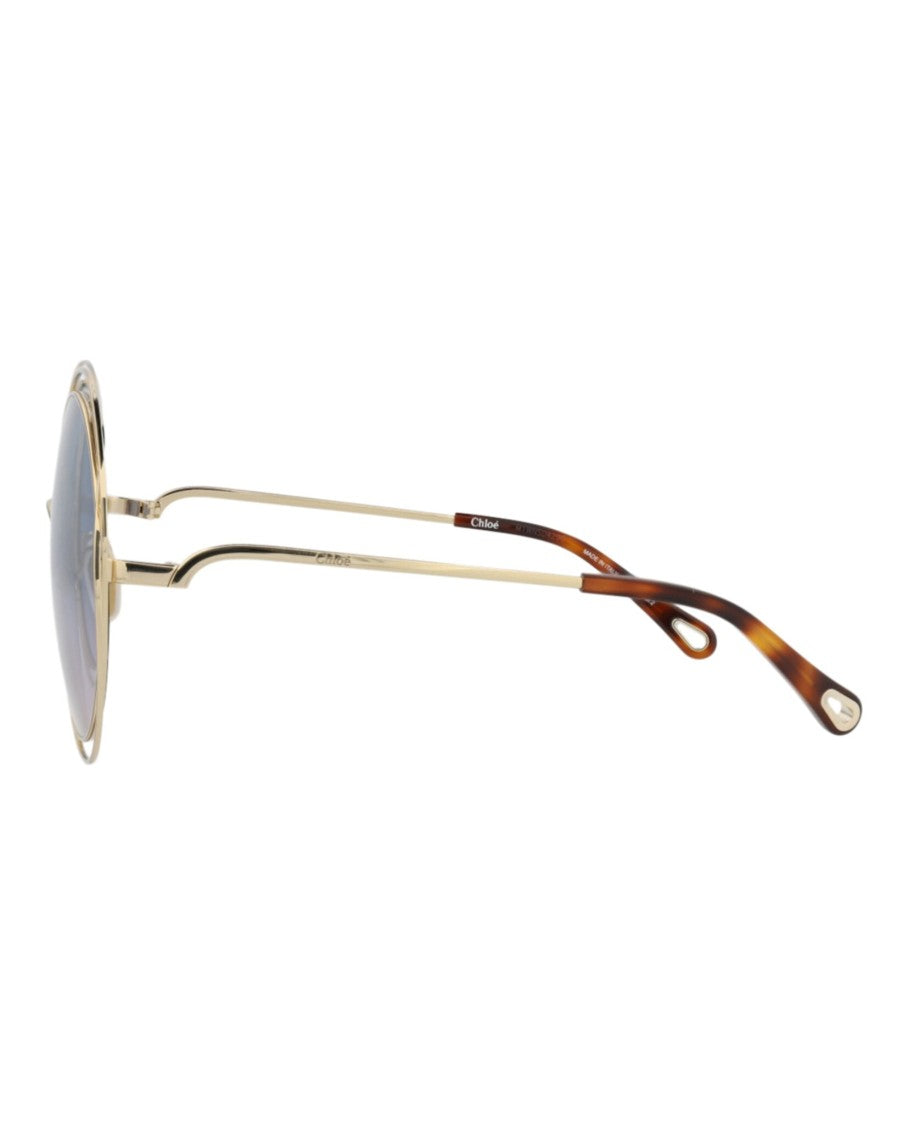 Chloé Round-Frame Metal Sunglasses