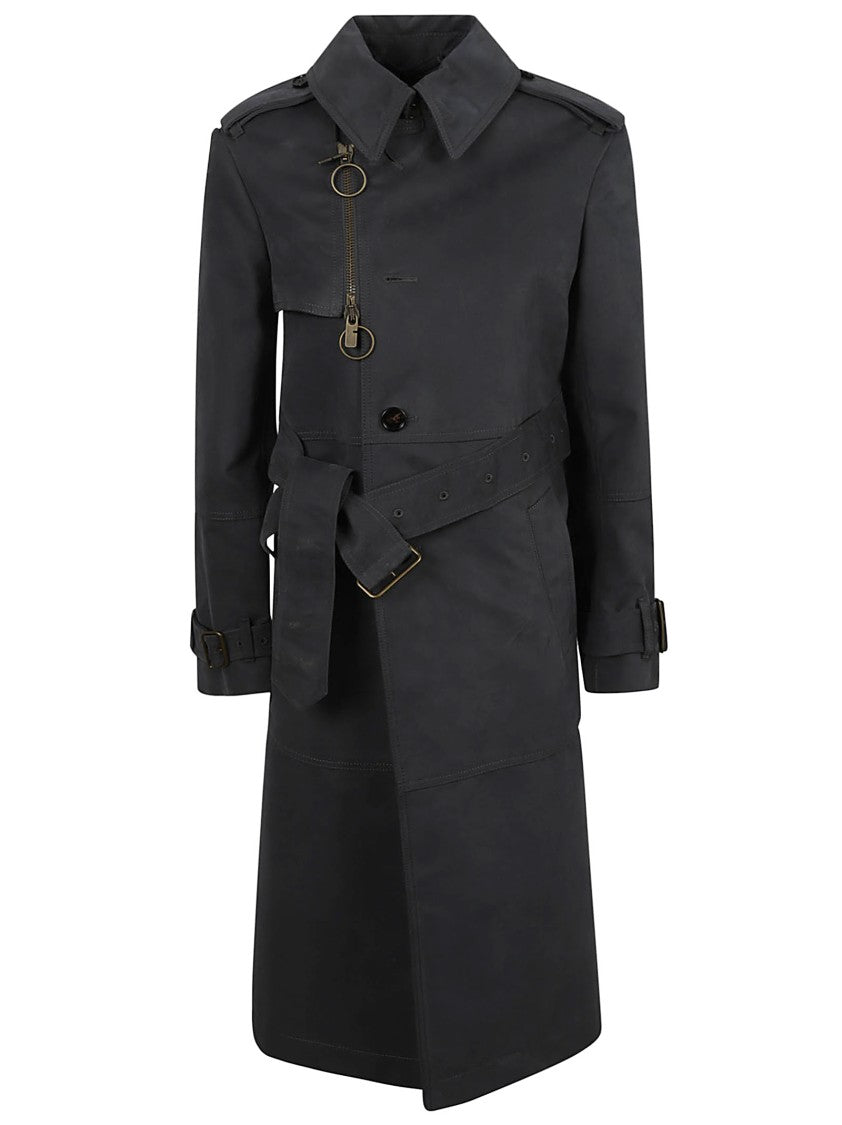 Burberry Double-Breasted Tailored Coat With Asymmetrical Collar