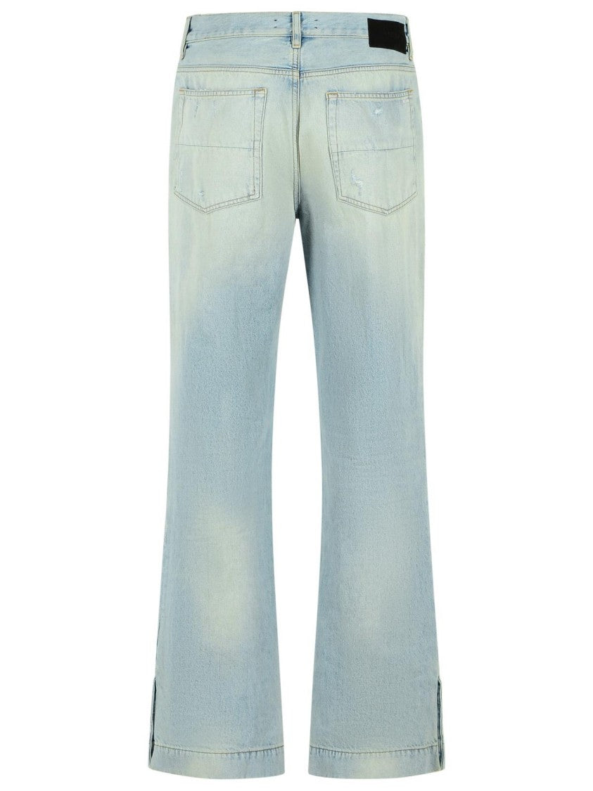 Amiri Flare' Light Blue Cotton Jeans