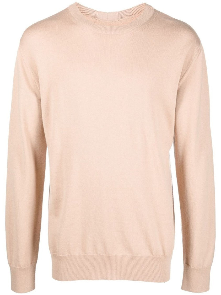 Jil Sander Beige Wool Sweater With Classic Crew Neckline