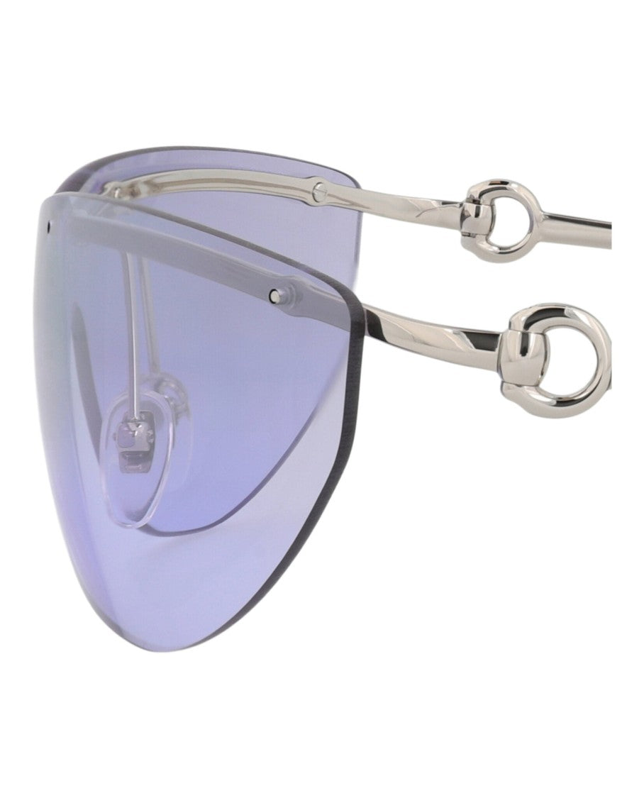 Gucci Shield-Frame Metal Sunglasses