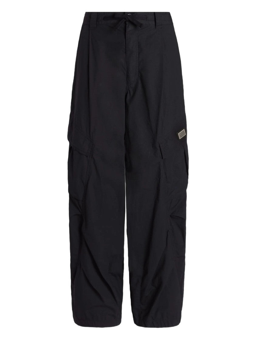 Dolce & Gabbana Wide-Leg Cotton Cargo Drawstring Waist Pants