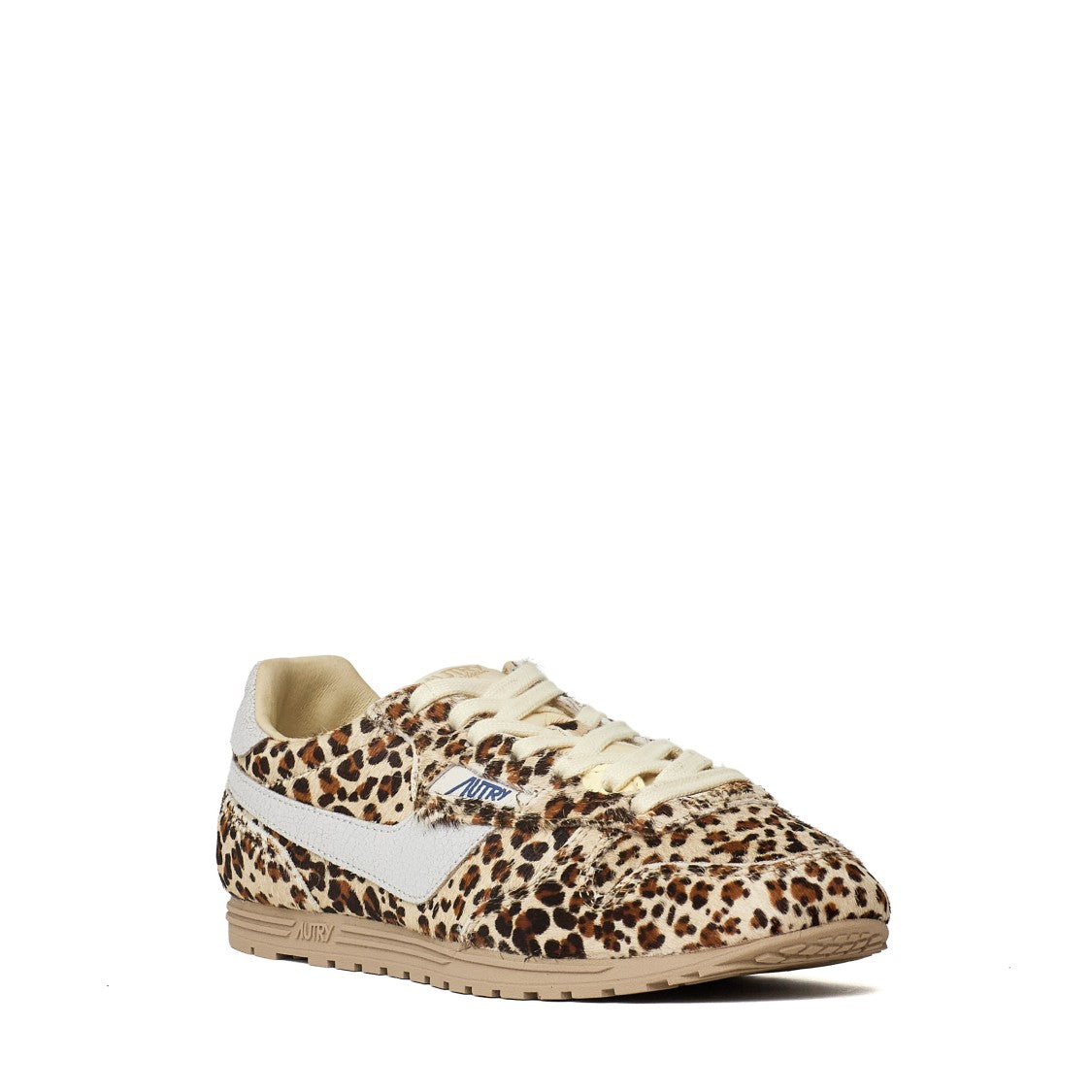 Autry Windspin Low Leopard Print Pony Hair Low-Top Sneakers
