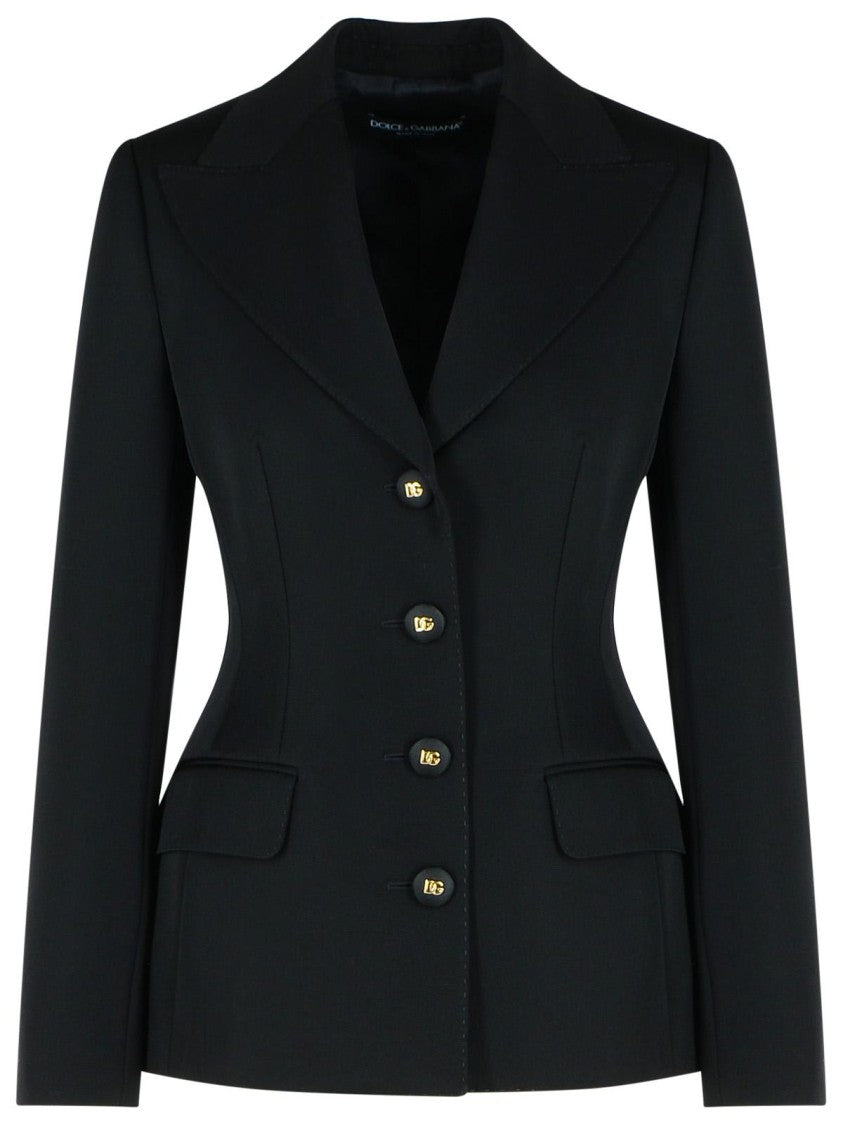 Dolce & Gabbana Black Virgin Wool Blazer