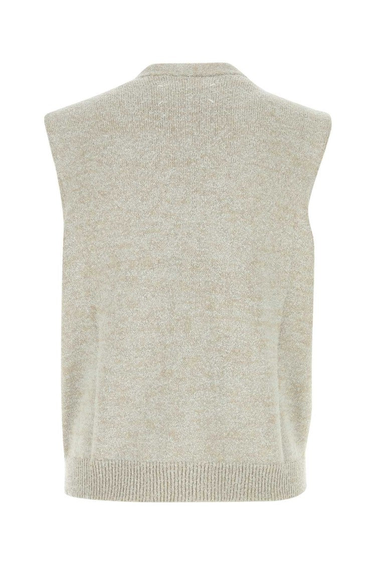 Maison Margiela Melange Grey Cotton Blend Vest