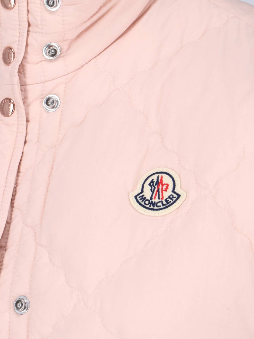 Moncler Pink Padded High-Collar Quilted Vest