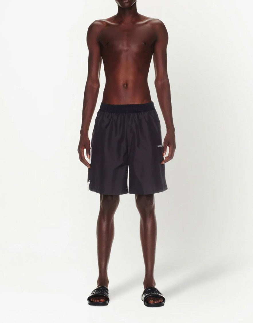 Off-White Diagonal Logo Surfer Swim Shorts