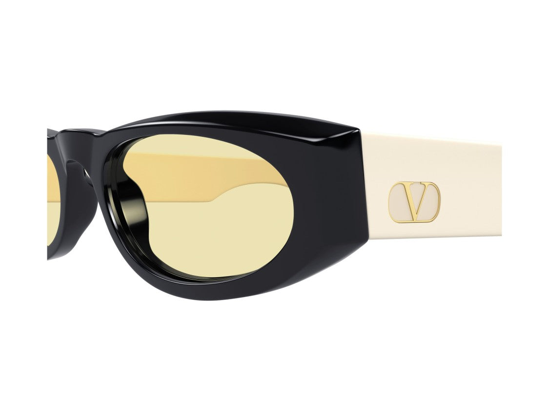 Valentino Black Cream Vg0007s Glossy Cat-Eye Sunglasses