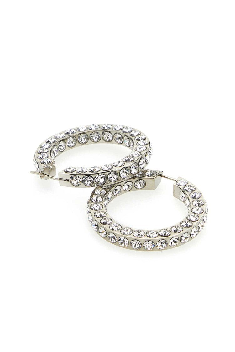 Amina Muaddi Embellished Metal Big Jaheel Earrings