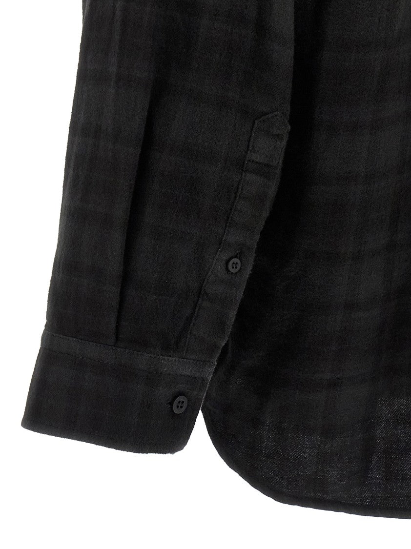 Balenciaga Layered Check Poplin And Jersey T-Shirt