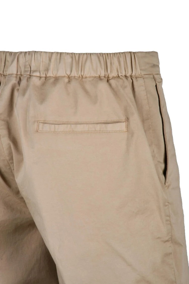 Devore Tailored Beige Bermuda Shorts With Silk