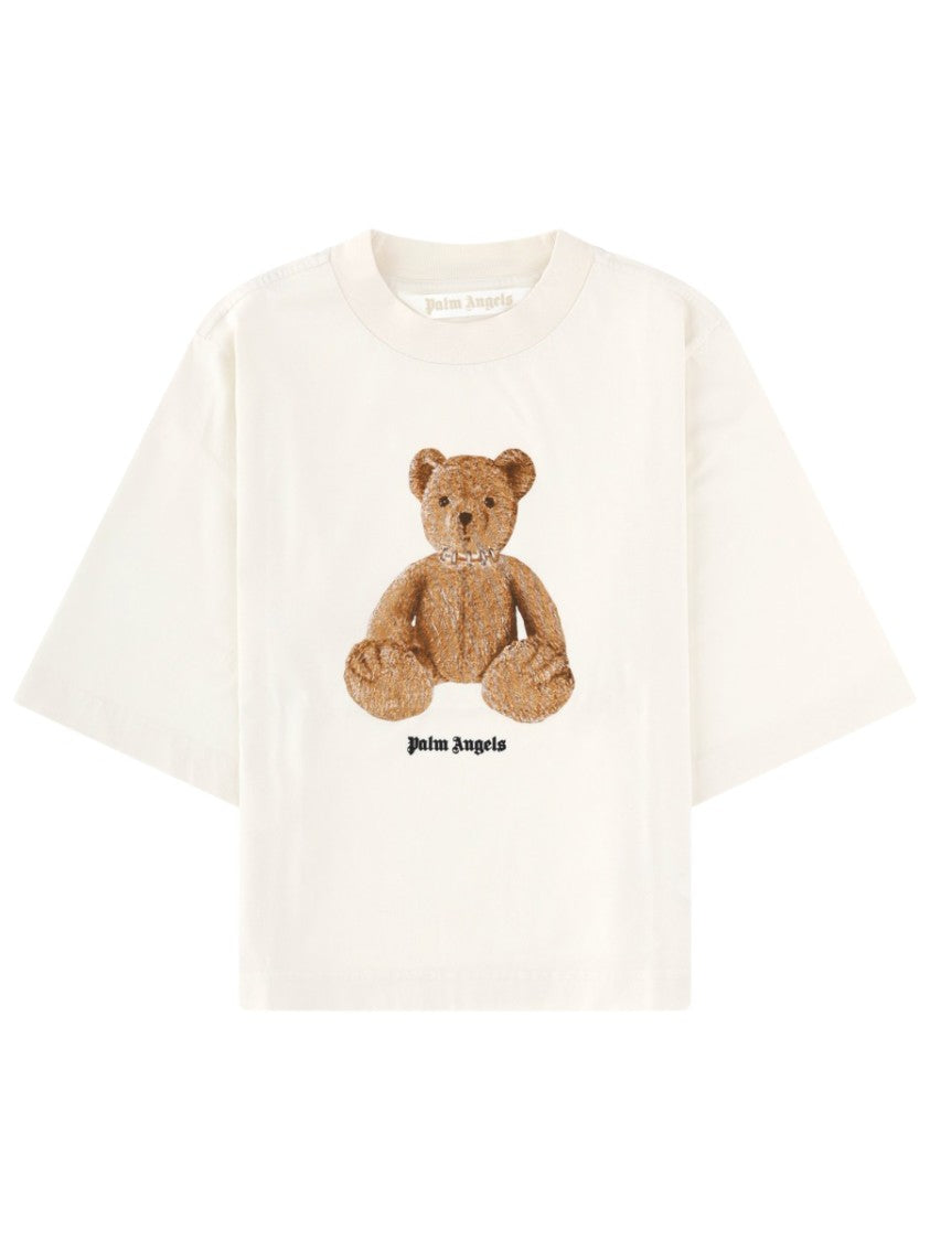 Palm Angels Neutrals Bear Teddy Bear Cotton T-Shirt