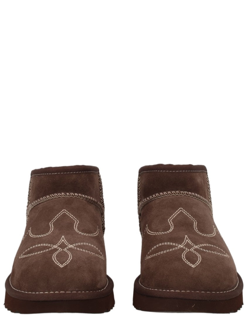 Ugg Classic Ultra Mini Western Leather Ankle Boots