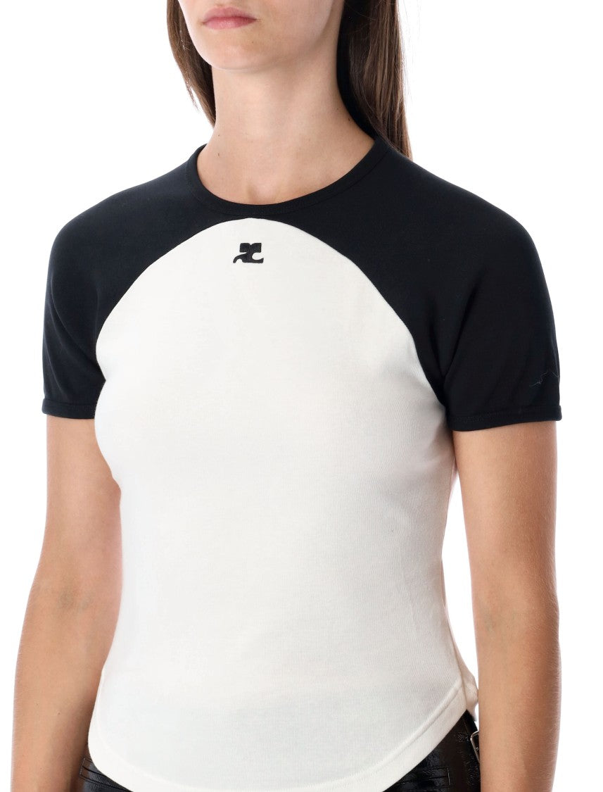 Courrèges Circle Contrast Cotton T-Shirt