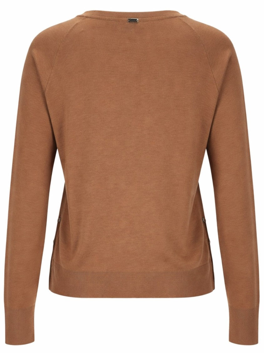 Herno Raglan Sleeves Lyocell-Cotton Ribbed Sweater