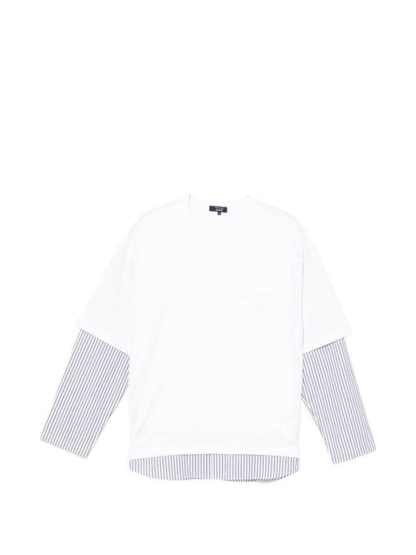 Comme Des Garçons White Layered Long-Sleeved T-Shirt