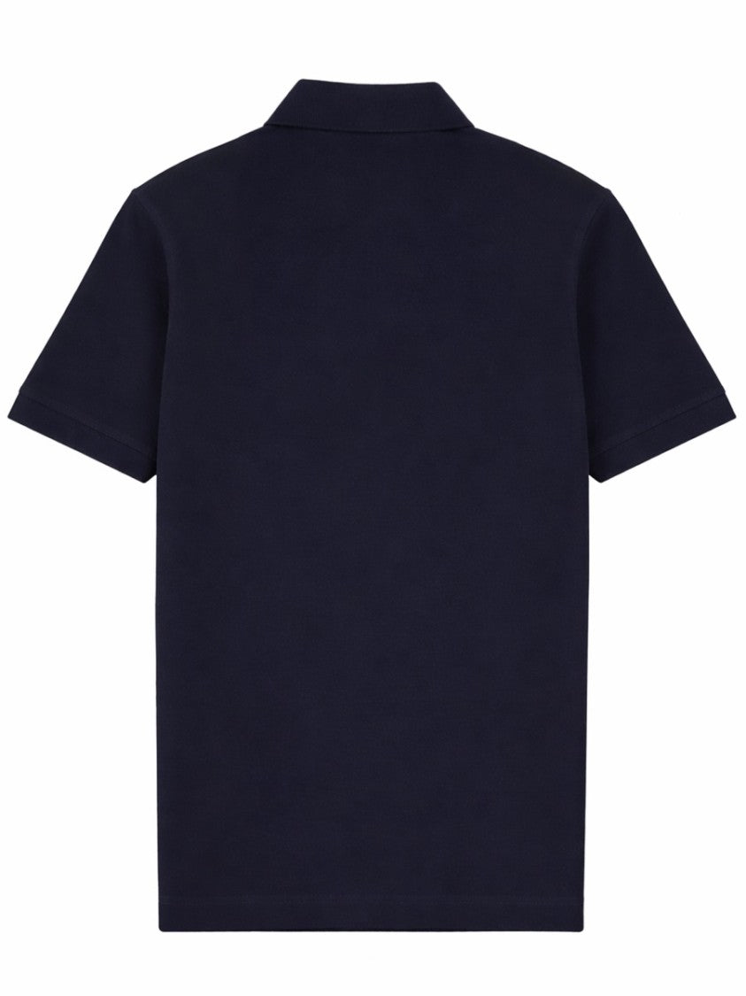 Dolce & Gabbana Short-Sleeve Patch Logo Cotton Polo Shirt