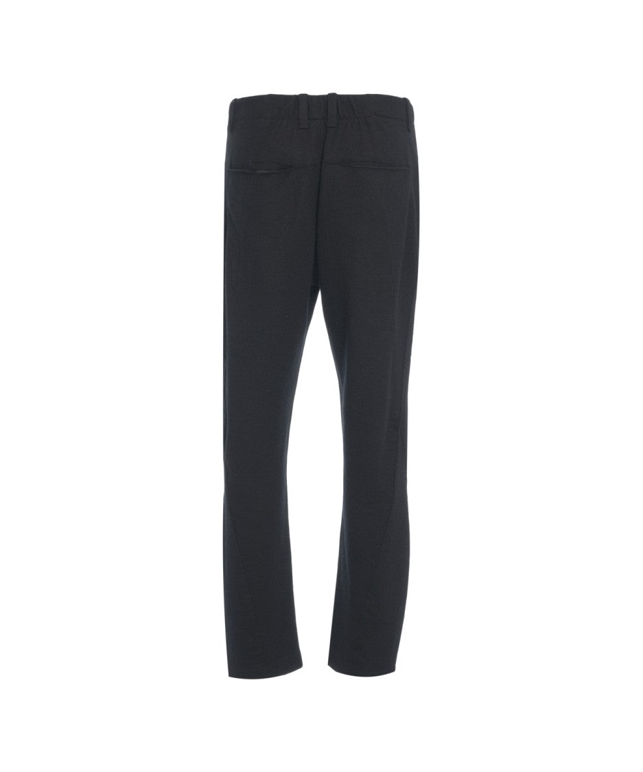 Transit Tailored Black Virgin Wool Chinos With Front Creases