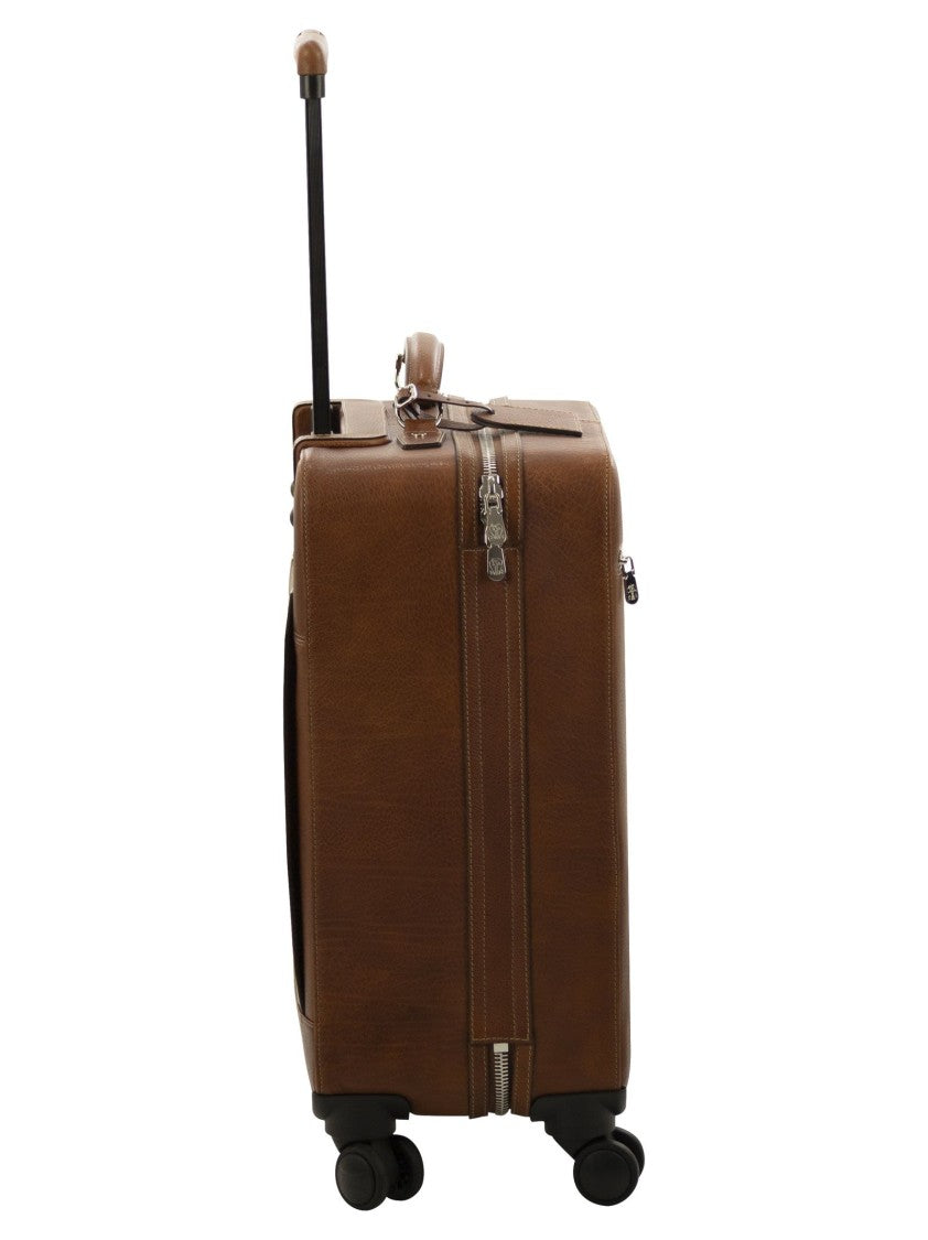 Brunello Cucinelli Grained Calfskin Trolley With Functional Pockets