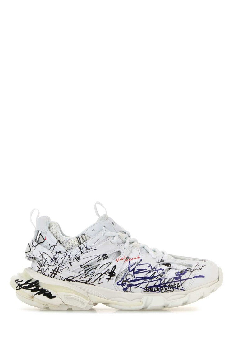 Balenciaga White Mesh And Rubber Track Sneakers