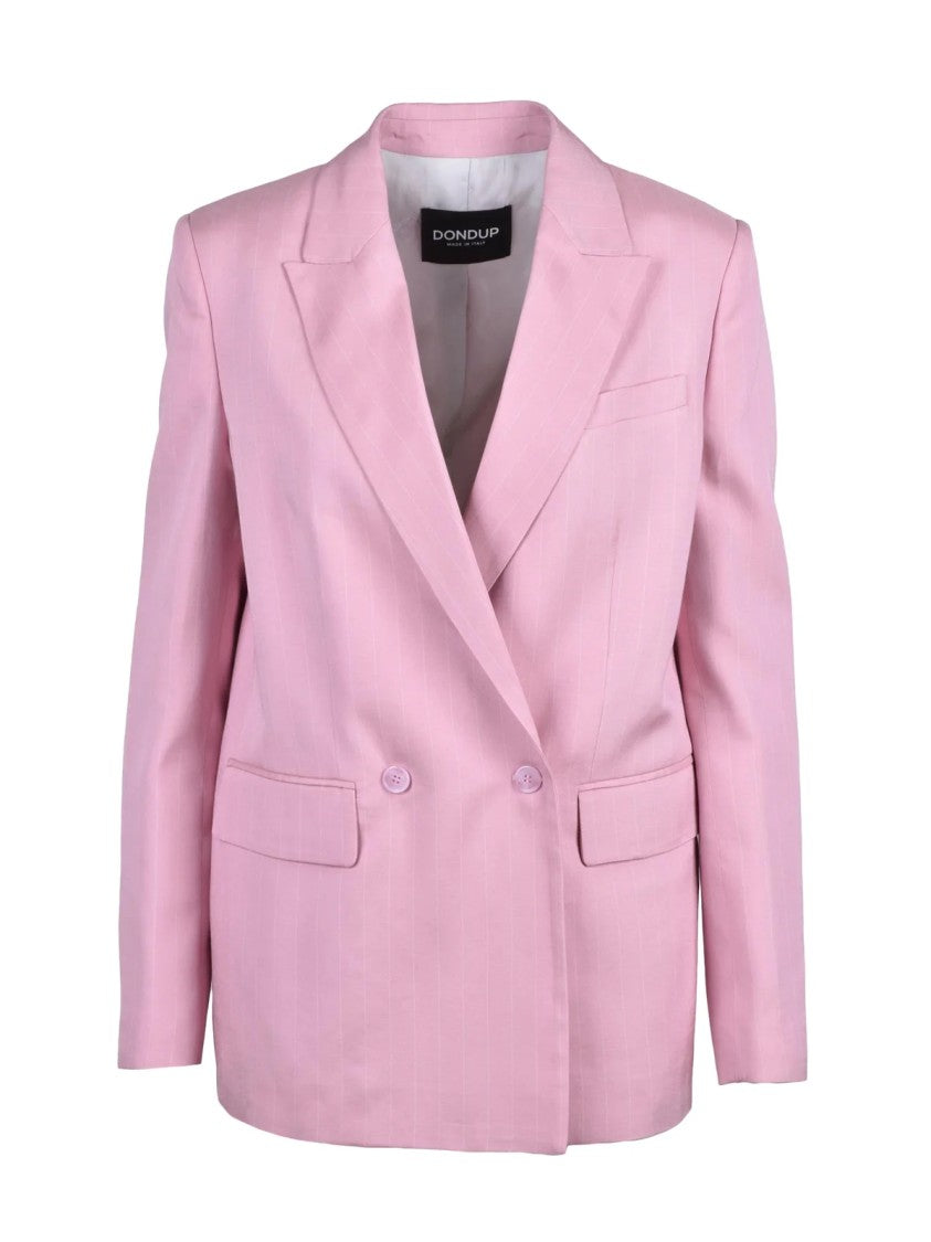 Dondup Pink Double-Breasted Viscose Jacket